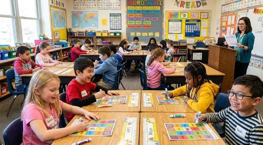 Vocabulary bingo and guessing games